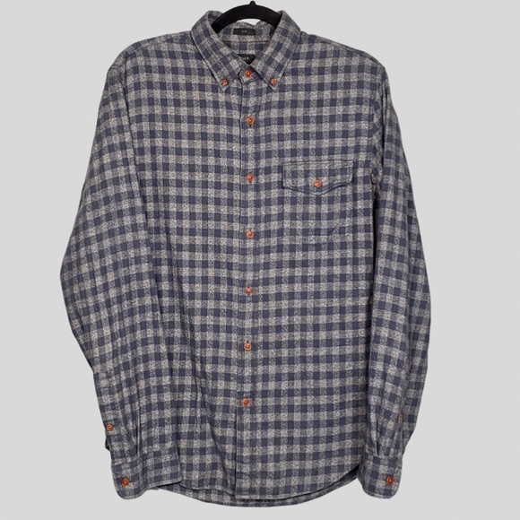 J. Crew Men’s Medium Slim Fit Flannel Grey / Blue - Picture 2 of 2